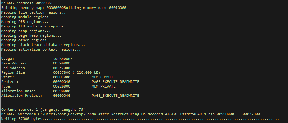Dumping Section Containing Shellcode